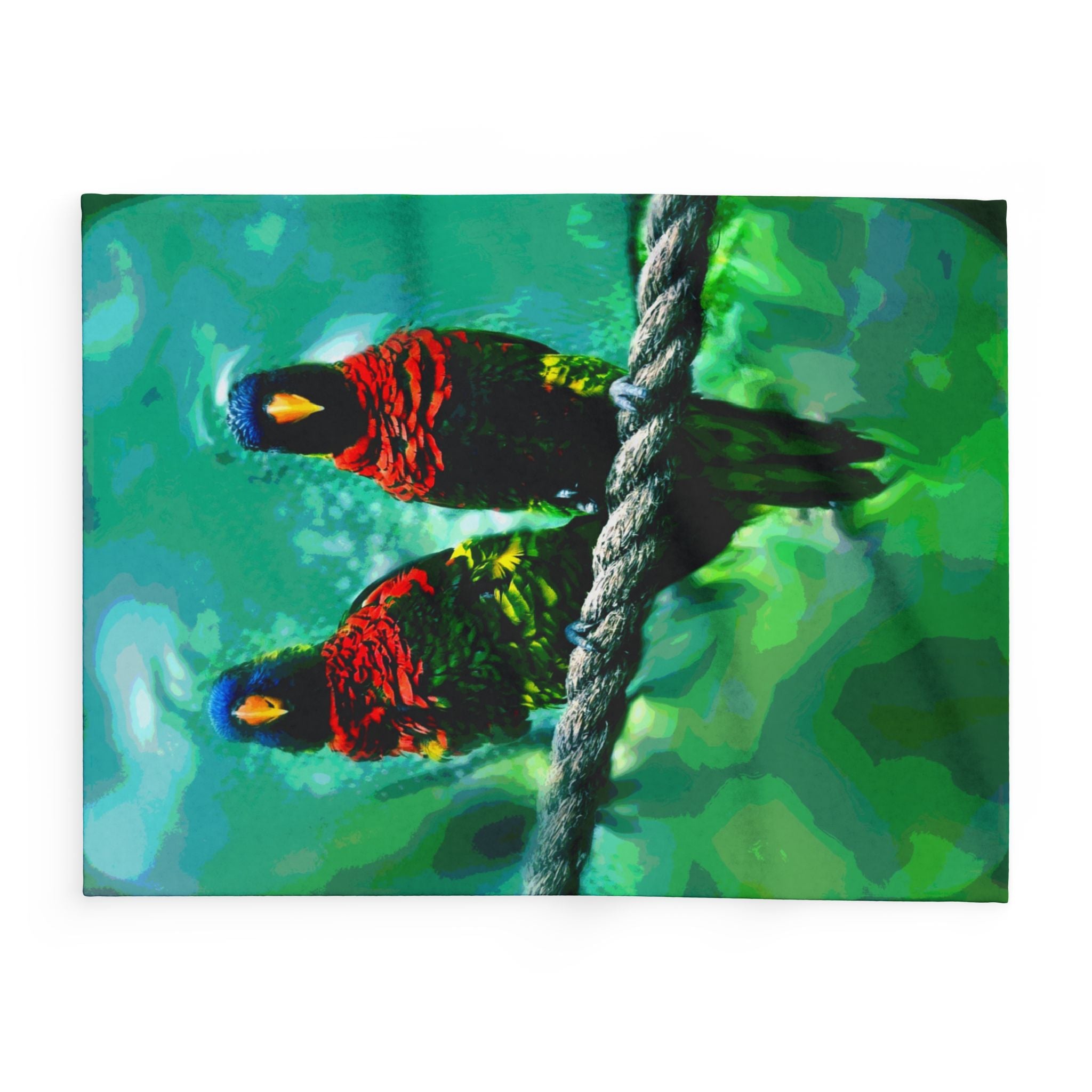 Lorikeet Art Fleece Blanket — Colorful Rainbow Lorikeet Throw for Bird Lovers