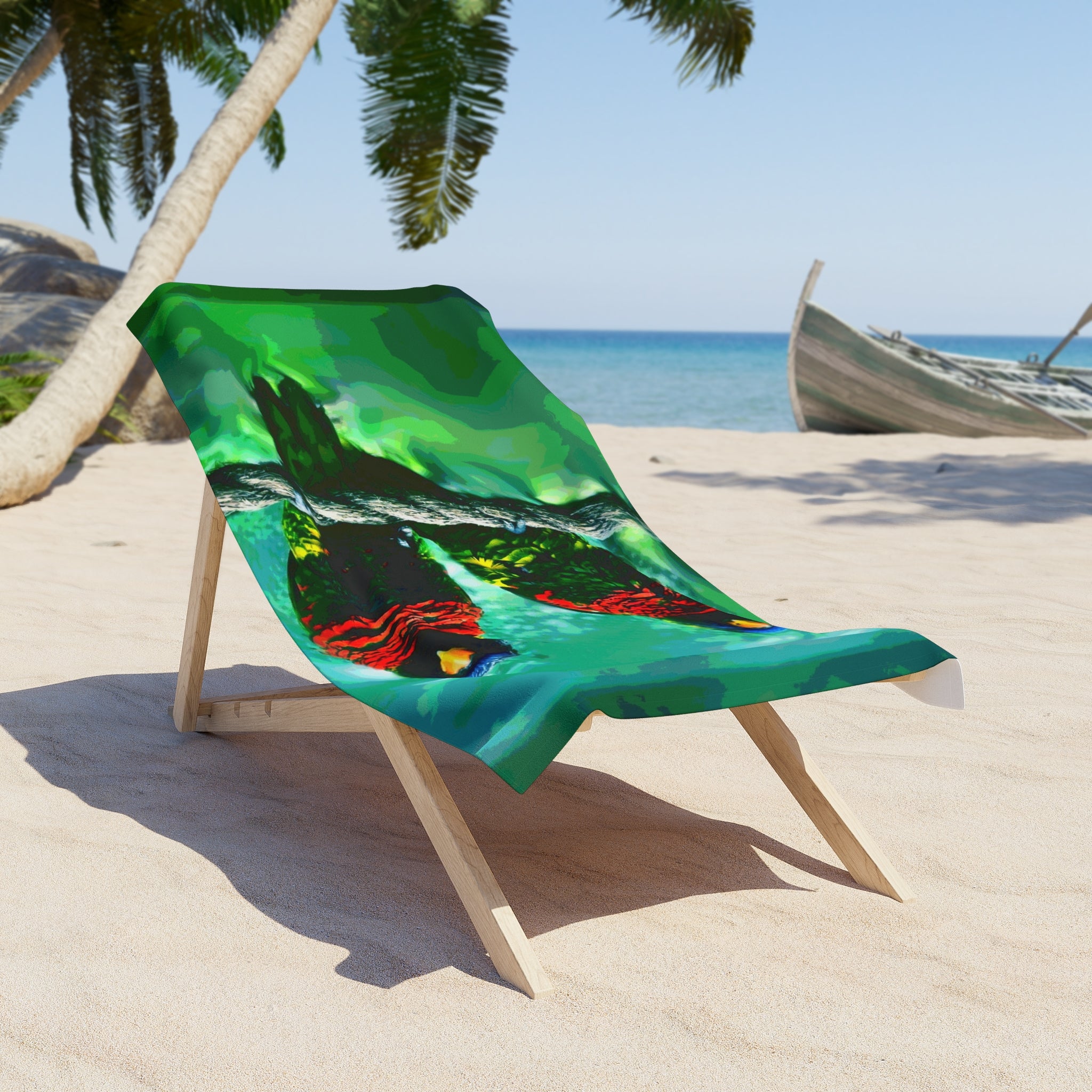Tropical Lorikeet Beach Towel — Vibrant Print for Summer, Pool & Vacation