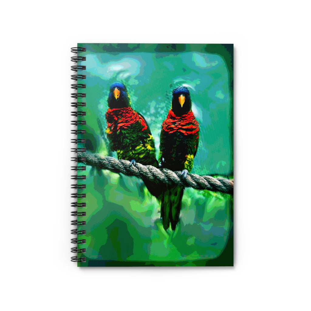 Lorikeet Duo Spiral Notebook — Colorful Tropical Bird Ruled Journal