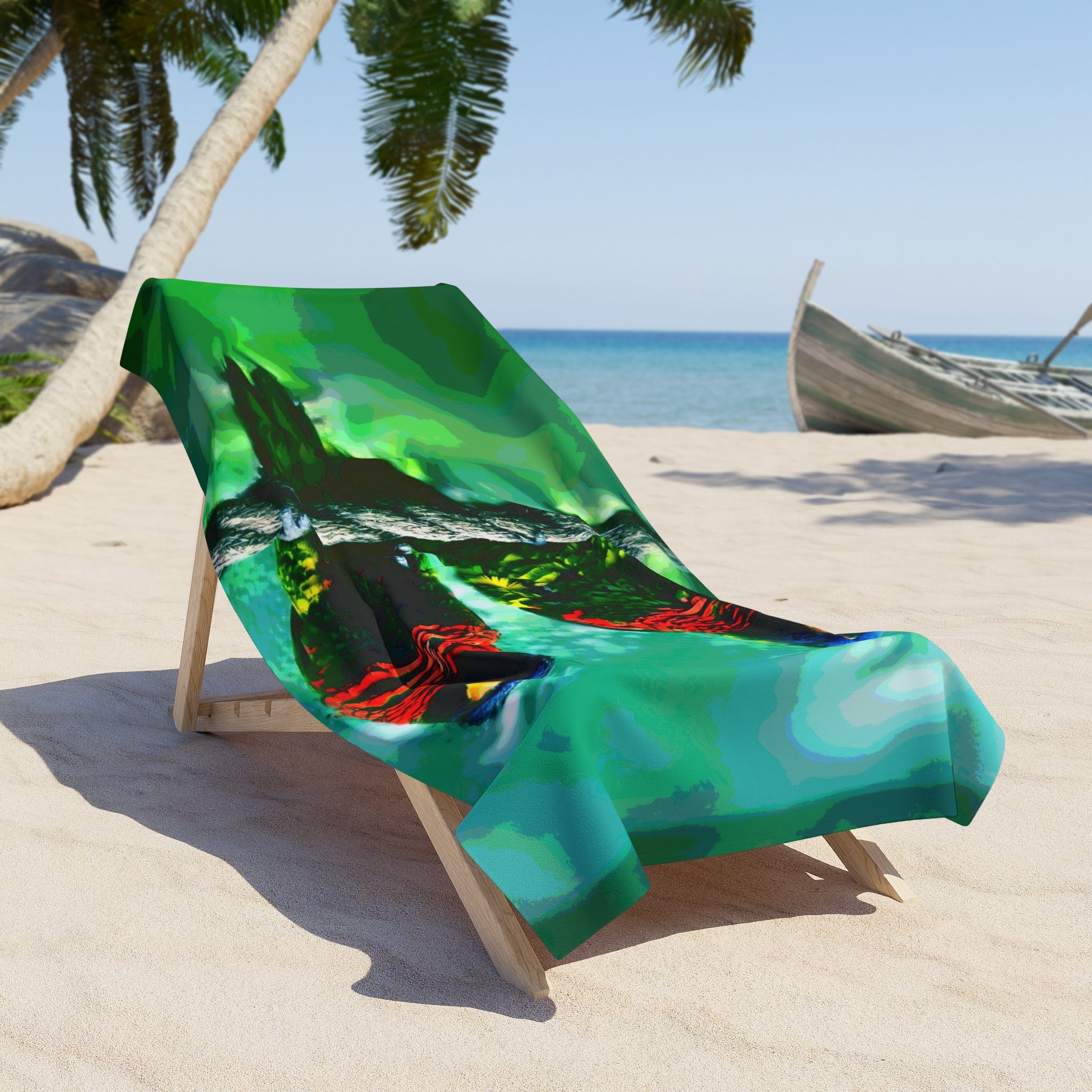 Tropical Lorikeet Beach Towel — Vibrant Print for Summer, Pool & Vacation