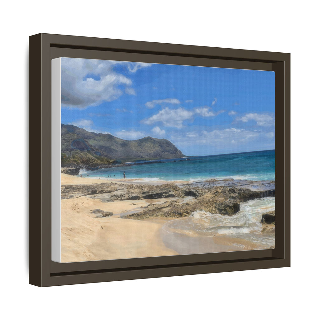 Framed Matte Canvas Wall Art — Coastal Beach Landscape Print