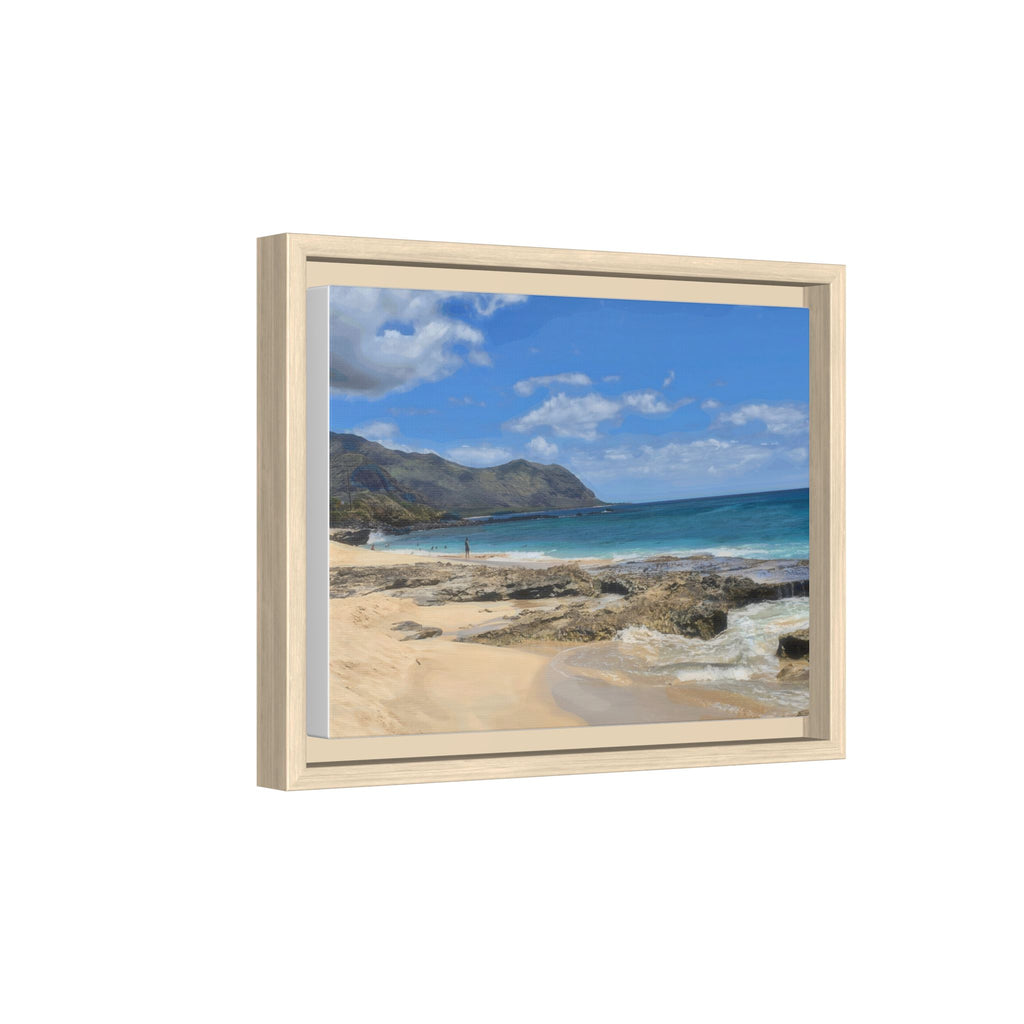 Framed Matte Canvas Wall Art — Coastal Beach Landscape Print