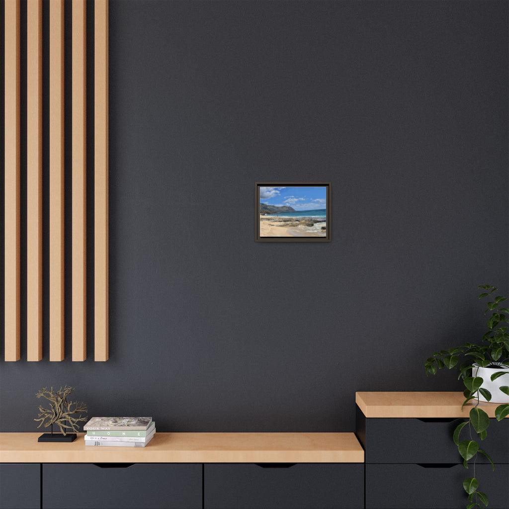 Framed Matte Canvas Wall Art — Coastal Beach Landscape Print
