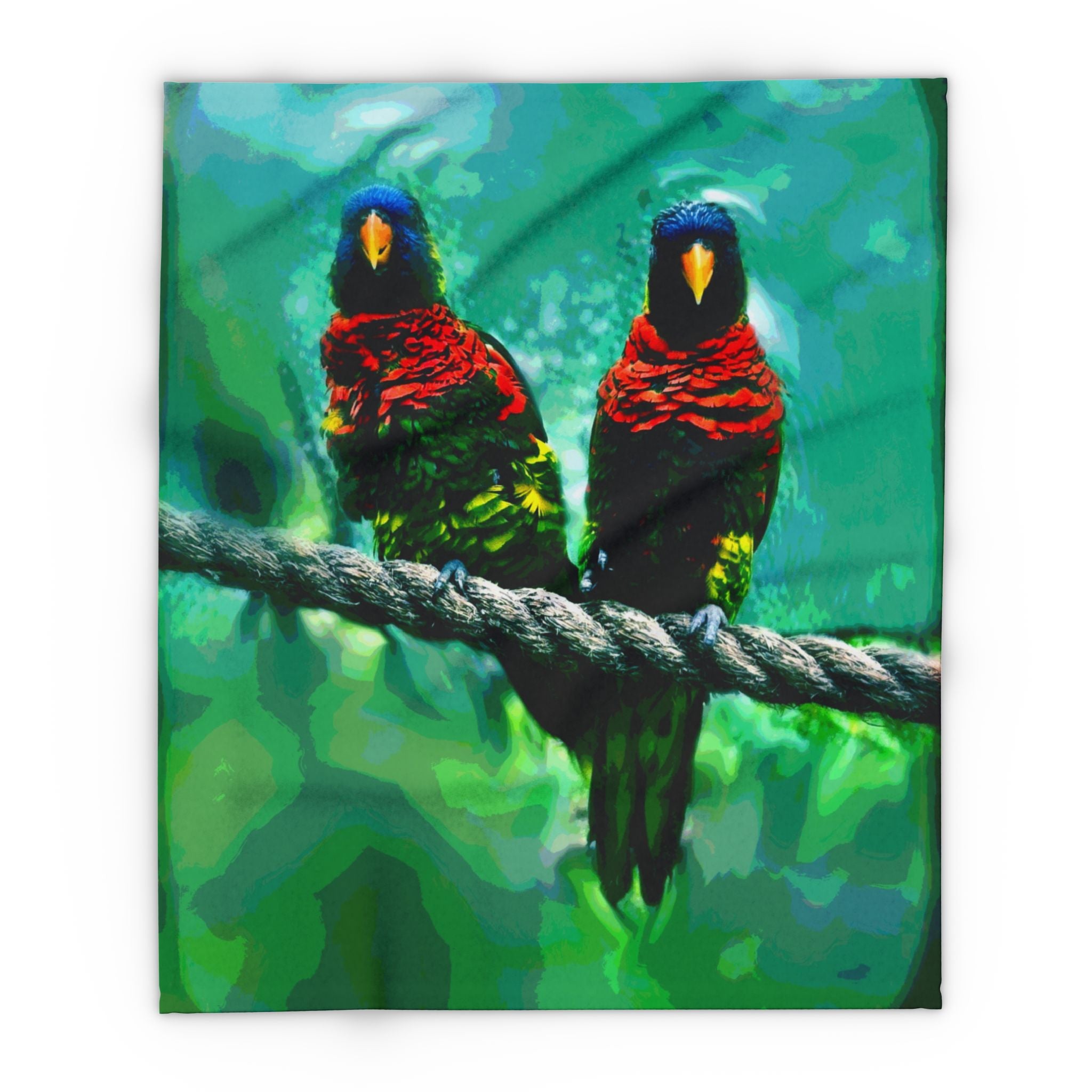 Lorikeet Art Fleece Blanket — Colorful Rainbow Lorikeet Throw for Bird Lovers