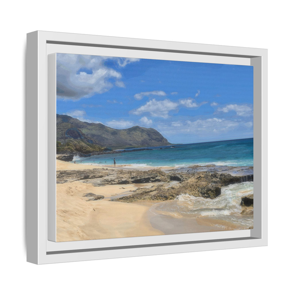 Framed Matte Canvas Wall Art — Coastal Beach Landscape Print