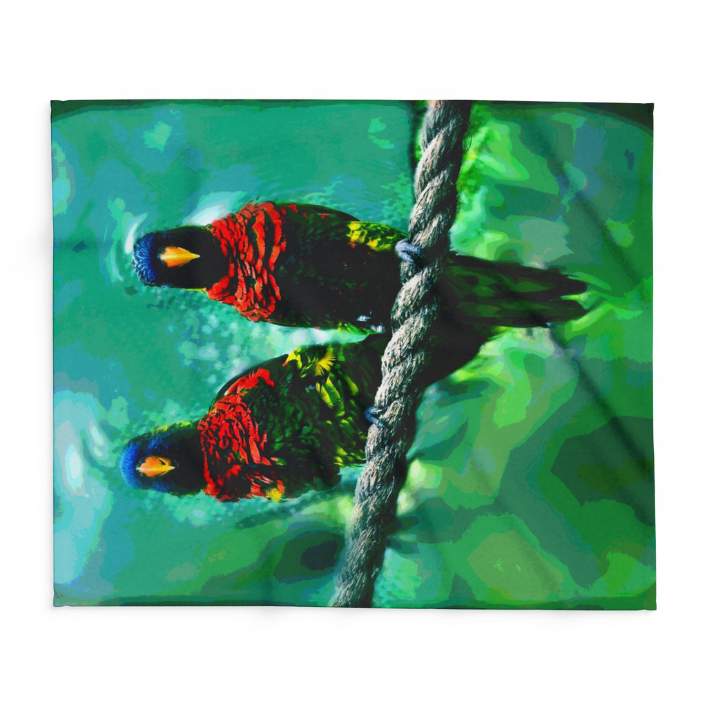 Lorikeet Art Fleece Blanket — Colorful Rainbow Lorikeet Throw for Bird Lovers