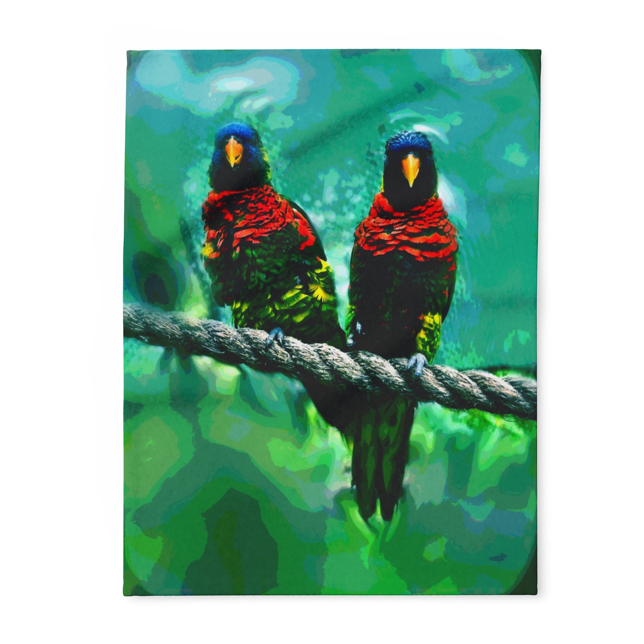 Lorikeet Art Fleece Blanket — Colorful Rainbow Lorikeet Throw for Bird Lovers