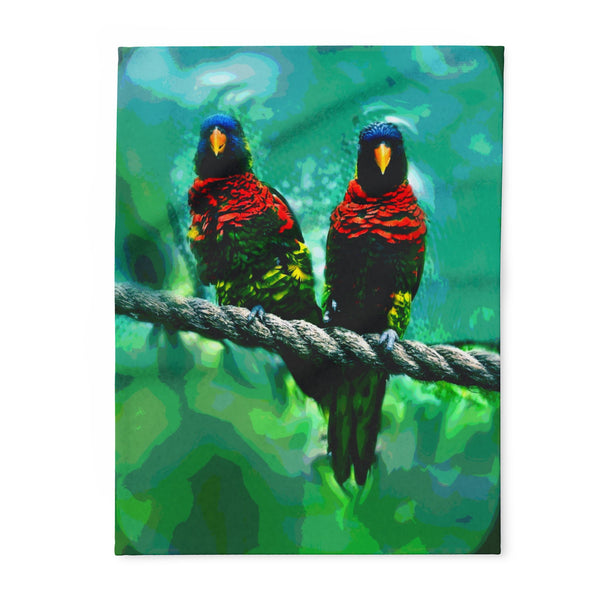 Lorikeet Art Fleece Blanket — Colorful Rainbow Lorikeet Throw for Bird Lovers