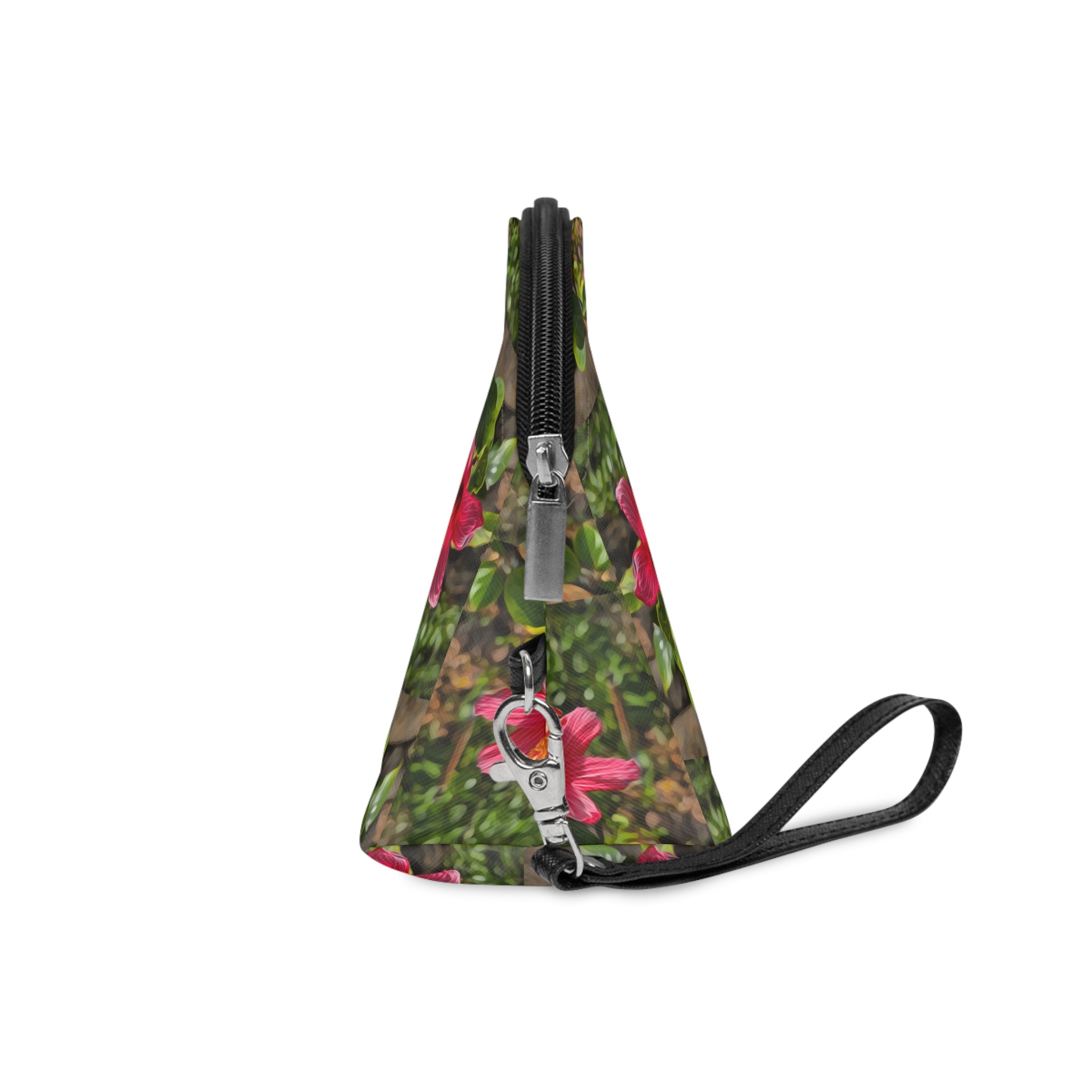 Floral Hibiscus Makeup Bag — Tropical Pink Flower Cosmetic Pouch