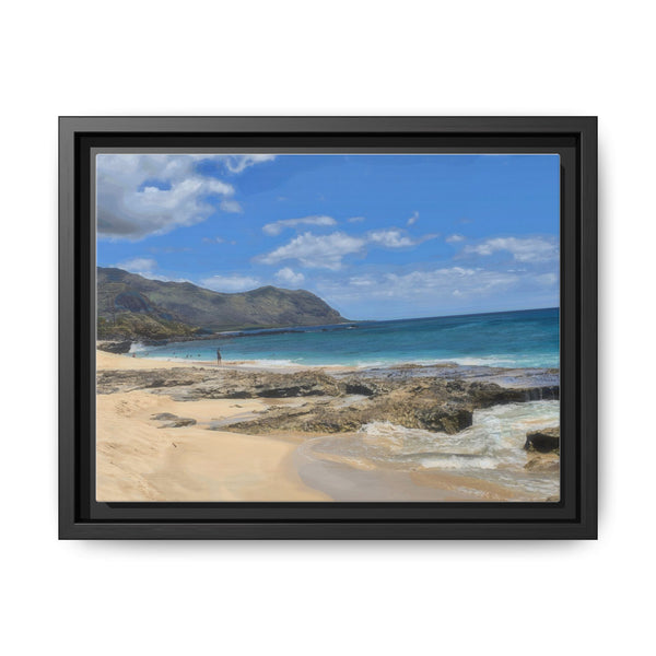 Framed Matte Canvas Wall Art — Coastal Beach Landscape Print