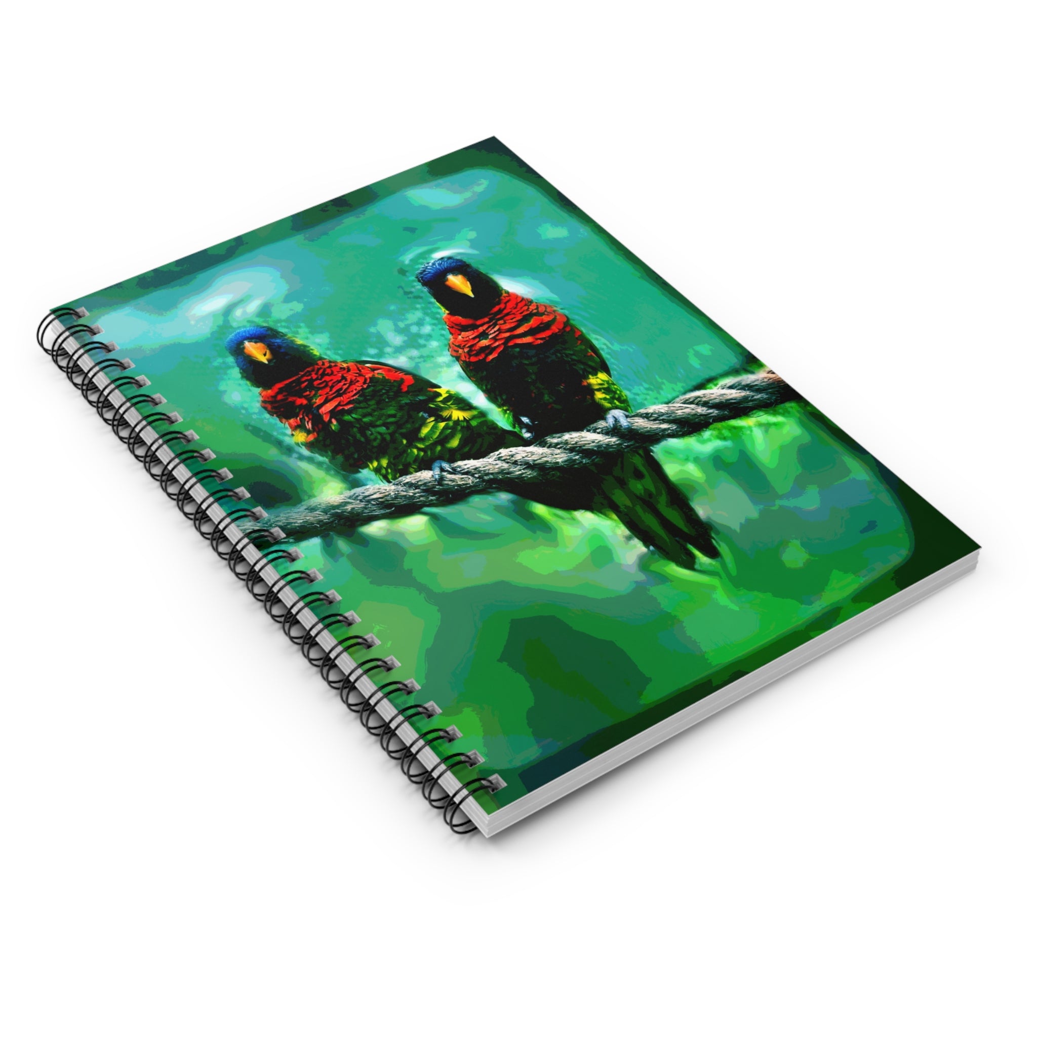 Lorikeet Duo Spiral Notebook — Colorful Tropical Bird Ruled Journal