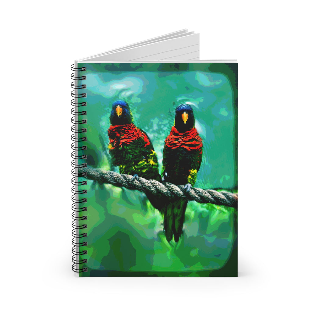 Lorikeet Duo Spiral Notebook — Colorful Tropical Bird Ruled Journal