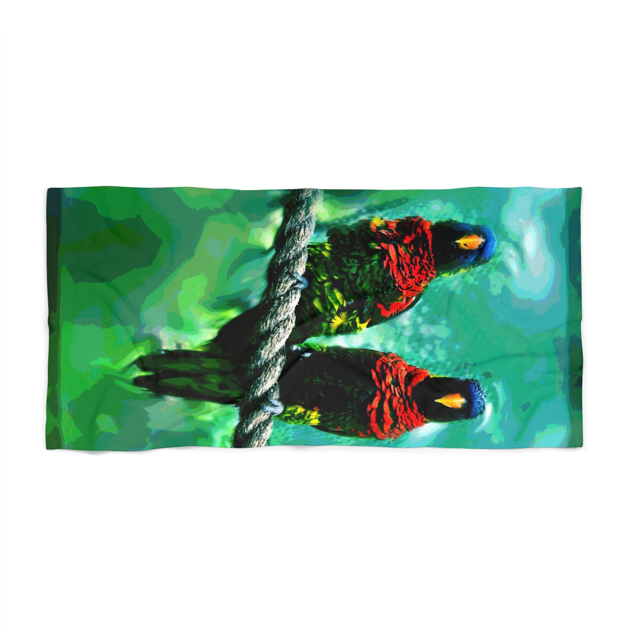 Tropical Lorikeet Beach Towel — Vibrant Print for Summer, Pool & Vacation
