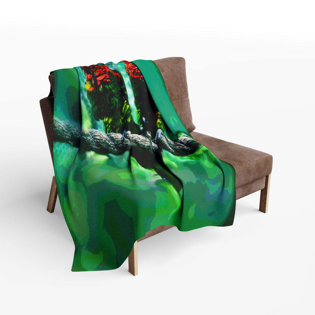 Lorikeet Art Fleece Blanket — Colorful Rainbow Lorikeet Throw for Bird Lovers